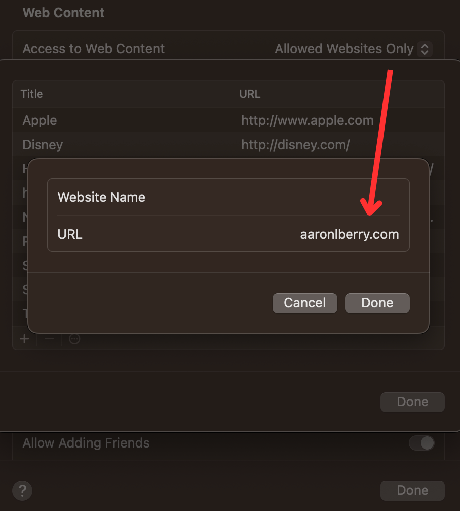 The last step includes adding the URL to whitelist.