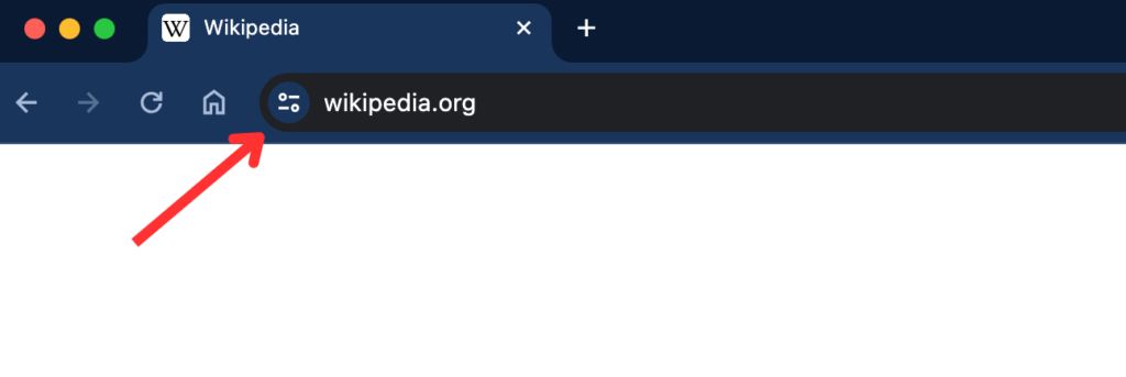 Screenshot showing clicking on the icon located next to the URL input.