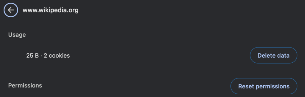 Manage a sites permissions here for Chrome.