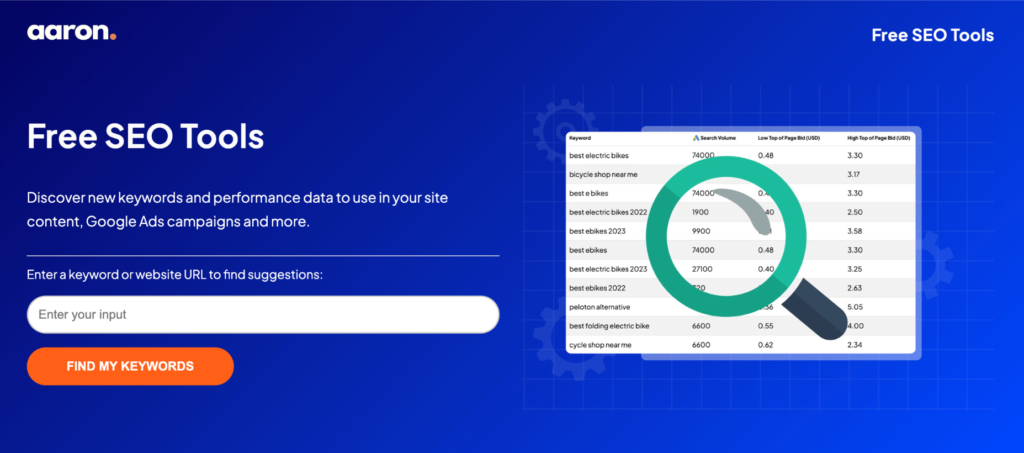 Free keyword research tool using the Google Ads API.