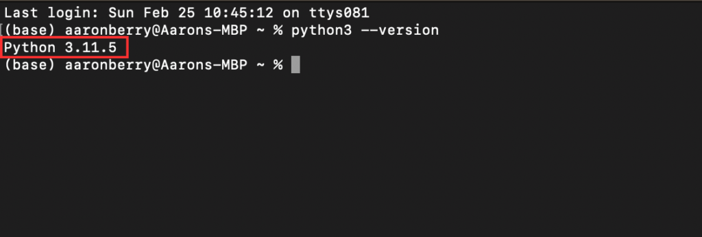 Python version shown in terminal.